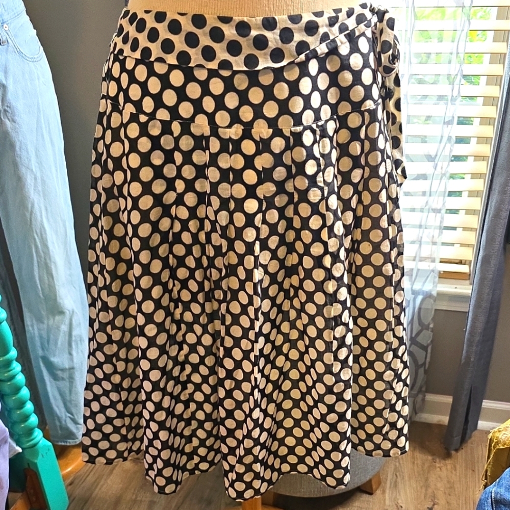 ⚡️Alfani Black and White Polka Dot Airy Cotton Skirt